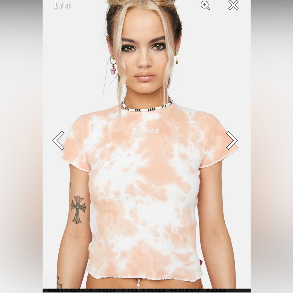 Dickies muted clay tie dye Baby Tee (size S)